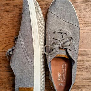 Toms, Gray w/ Brown Leather Trim